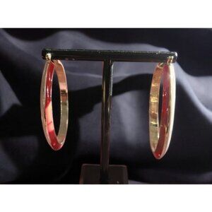 Vintage AVON Goldtone Pink and Red Hoop Earrings